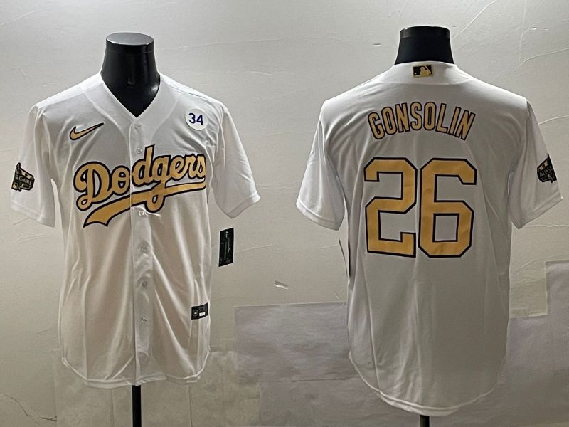 Men Los Angeles Dodgers #26 Gonsolin White All star Game 2025 Nike MLB Jersey style 1->los angeles dodgers->MLB Jersey